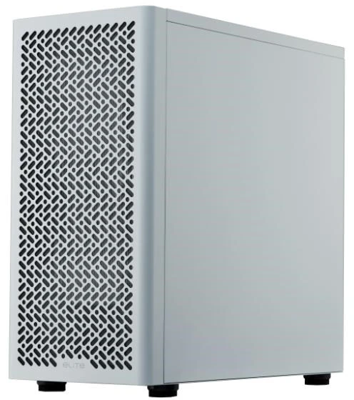 „Cooler Master Elite 502 Baltas Lite“ korpusas, permatomas šoninis skydelis, ATX, 1x 120 mm ventiliatorius, baltas