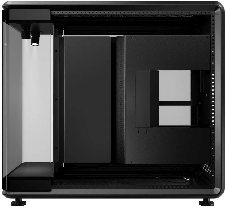 Cooler Master MasterFrame 360 Panorama , Tower-case - juodas, Panorama-Glasdesign