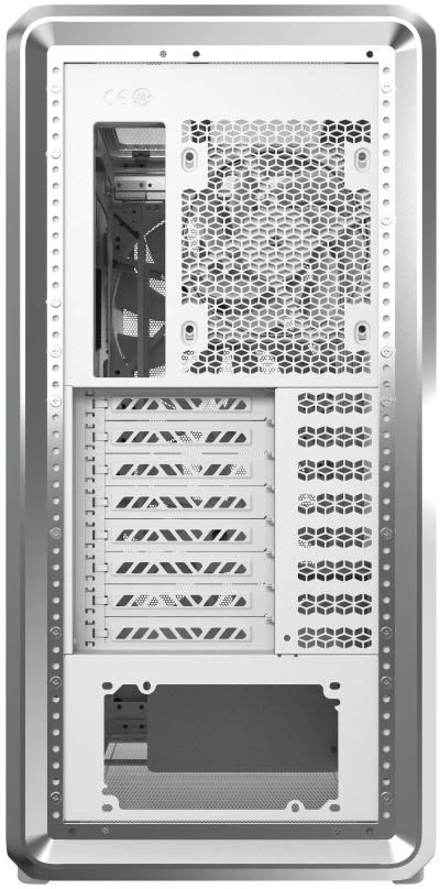 „Cooler Master“ korpusas „MasterFrame 500 Mesh“ sidabrinis, permatomas šoninis skydelis, ATX, 2x 200 mm ventiliatoriai, 1x 120 mm ventiliatorius, pilkas