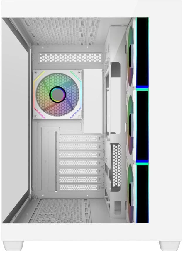 „Cooler Master Elite 681“ korpusas, ATX, permatomas šoninis skydelis, 4x 120 mm ARGB ventiliatoriai, baltas