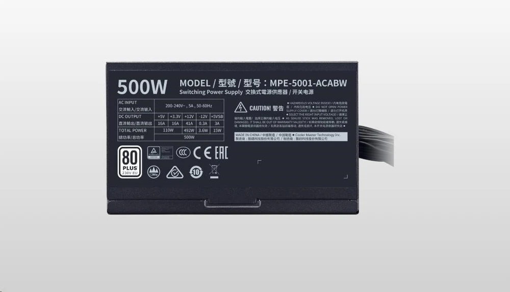 Maitinimo šaltinis Cooler Master MWE Baltas V2 500W (MPE-5001-ACABW-NL)