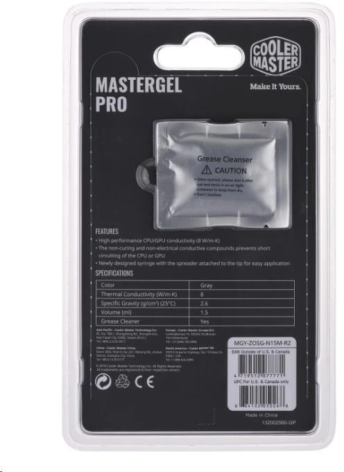 Cooler Master MasterGel Pro V2 termopasta 9 W/m·K 4 g