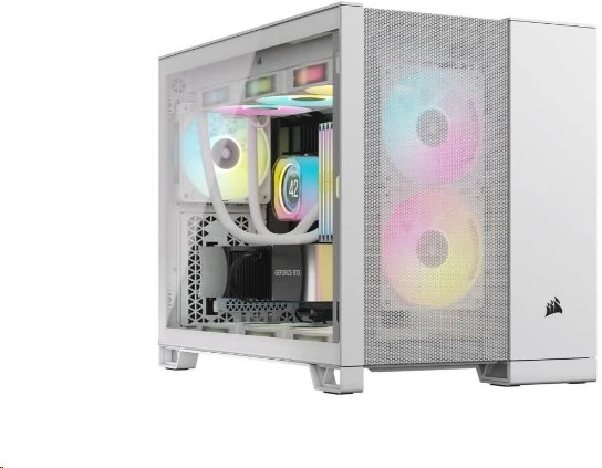 Corsair Dual Chamber PC Case | 2500D AIRFLOW | Mid Tower | Micro-ATX | Baltas