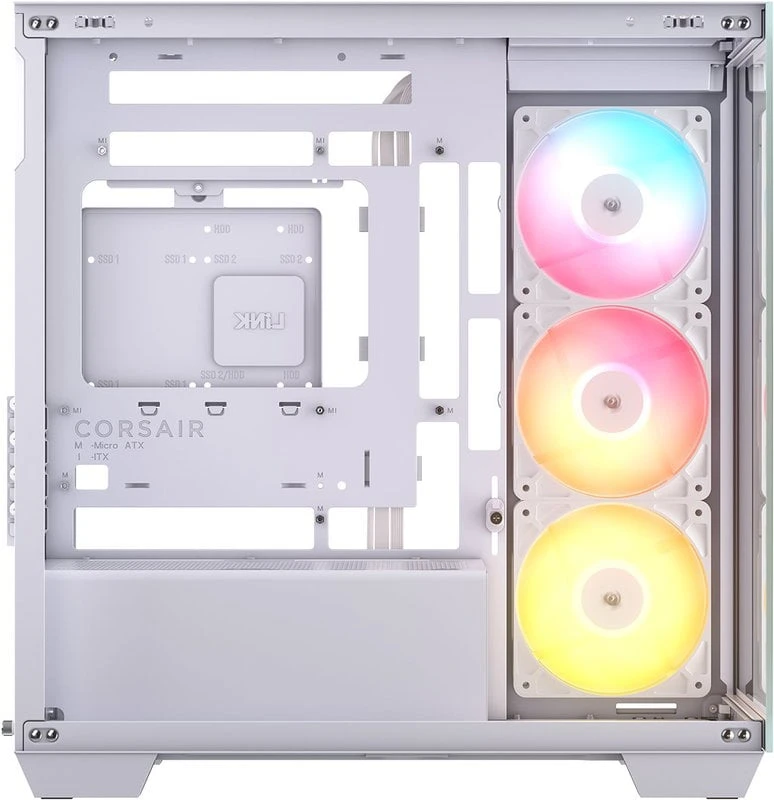 Corsair Microsystems Corsair 2800X RS-R ARGB, Midi Tower, PC, Baltas, Mini-ITX, micro ATX, Nerūdijantis plienas, Plastic, Tempered glass, Gaming