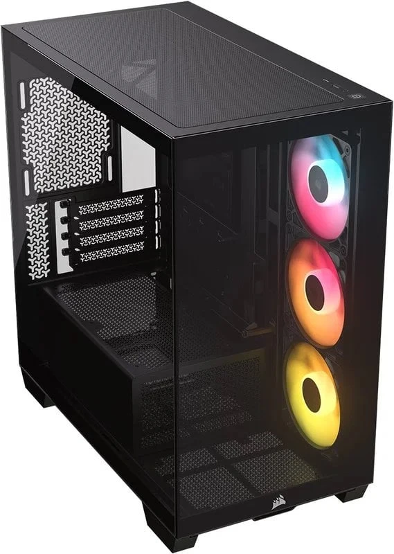 Corsair 2800X RS-R ARGB PC Case, Mini Case, mATX, Tempered Glass – including 3x 120mm Fans, Juoda