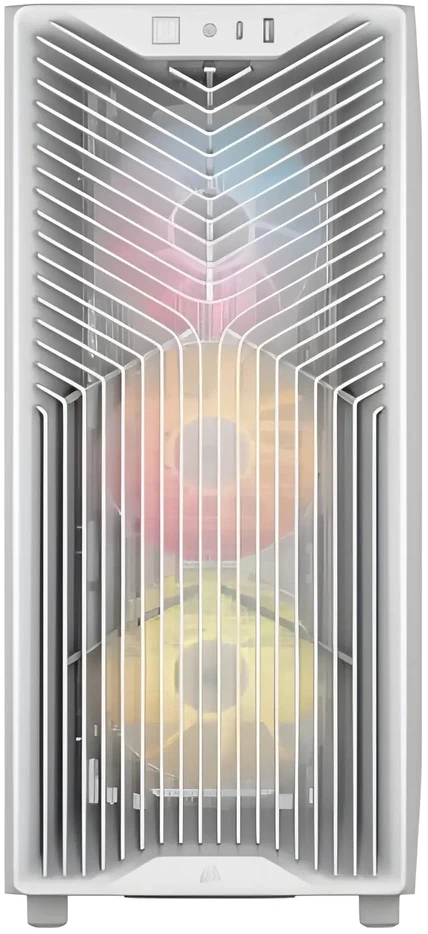 „Corsair 3200D RS ARGB“ kompiuterio korpusas, „Mid-Tower“, ATX, grūdintas stiklas – Baltas