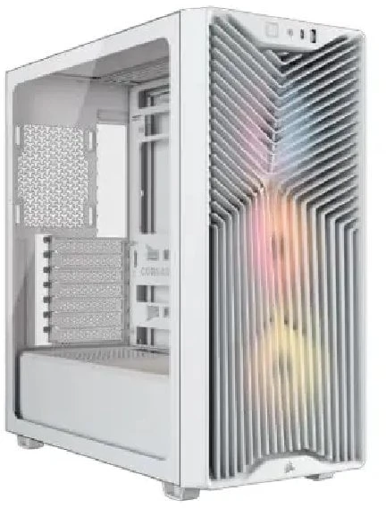 „Corsair 3200D RS“ kompiuterio korpusas, vidutinio dydžio bokštas, ATX, grūdintas stiklas – Baltas