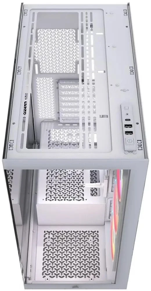 „Corsair 3500X LX-R“ kompiuterio korpusas, vidutinio dydžio bokštas, E-ATX, RGB, grūdintas stiklas · baltas