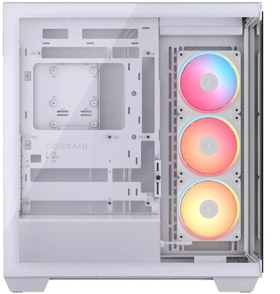 „Corsair 3500X LX-R“ kompiuterio korpusas, vidutinio dydžio bokštas, E-ATX, RGB, grūdintas stiklas · baltas