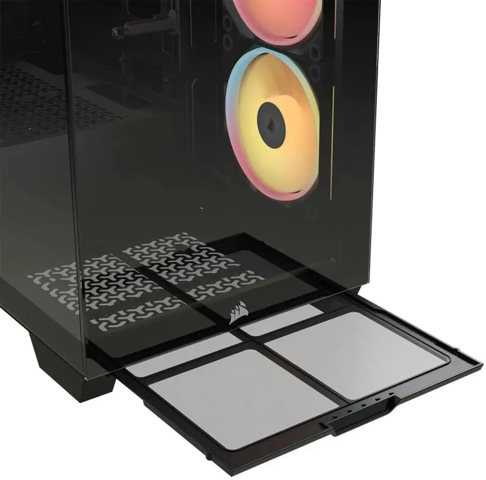 „Corsair 3500X LX-R“ kompiuterio korpusas, vidutinio dydžio bokštas, E-ATX, RGB, grūdintas stiklas – juodas
