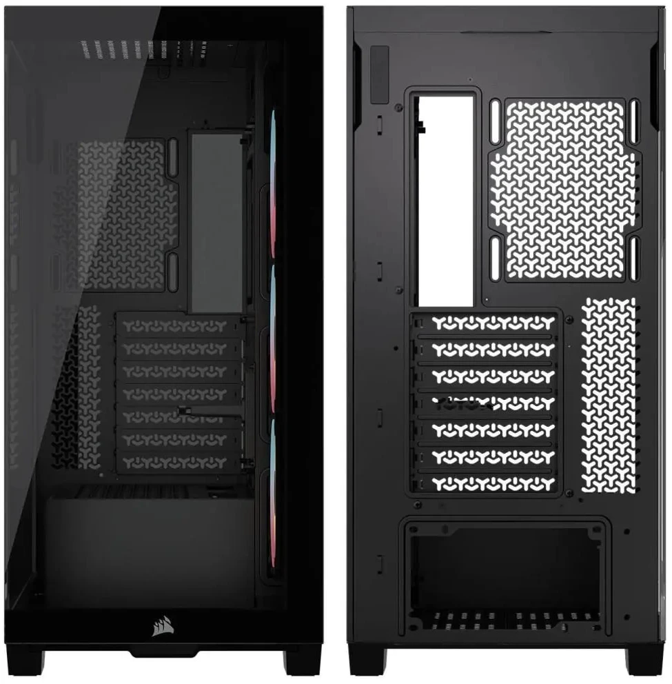 „Corsair 3500X LX-R“ kompiuterio korpusas, vidutinio dydžio bokštas, E-ATX, RGB, grūdintas stiklas – juodas