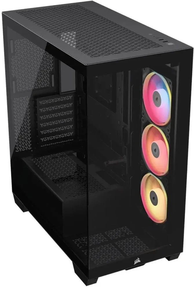 „Corsair 3500X LX-R“ kompiuterio korpusas, vidutinio dydžio bokštas, E-ATX, RGB, grūdintas stiklas – juodas