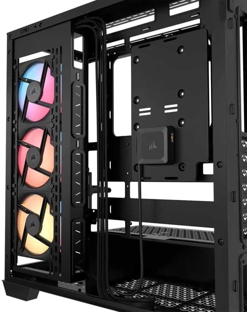 „Corsair 3500X LX-R“ kompiuterio korpusas, vidutinio dydžio bokštas, E-ATX, RGB, grūdintas stiklas – juodas