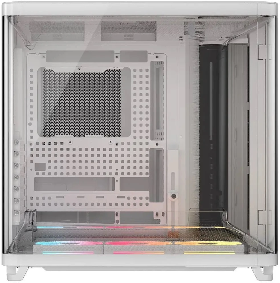 „Corsair AIR 5400 LX-R LINK“ kompiuterio korpusas, vidutinio dydžio bokštas, grūdintas stiklas, RGB®, komplekte yra 3 x 120 mm ventiliatoriai, baltas