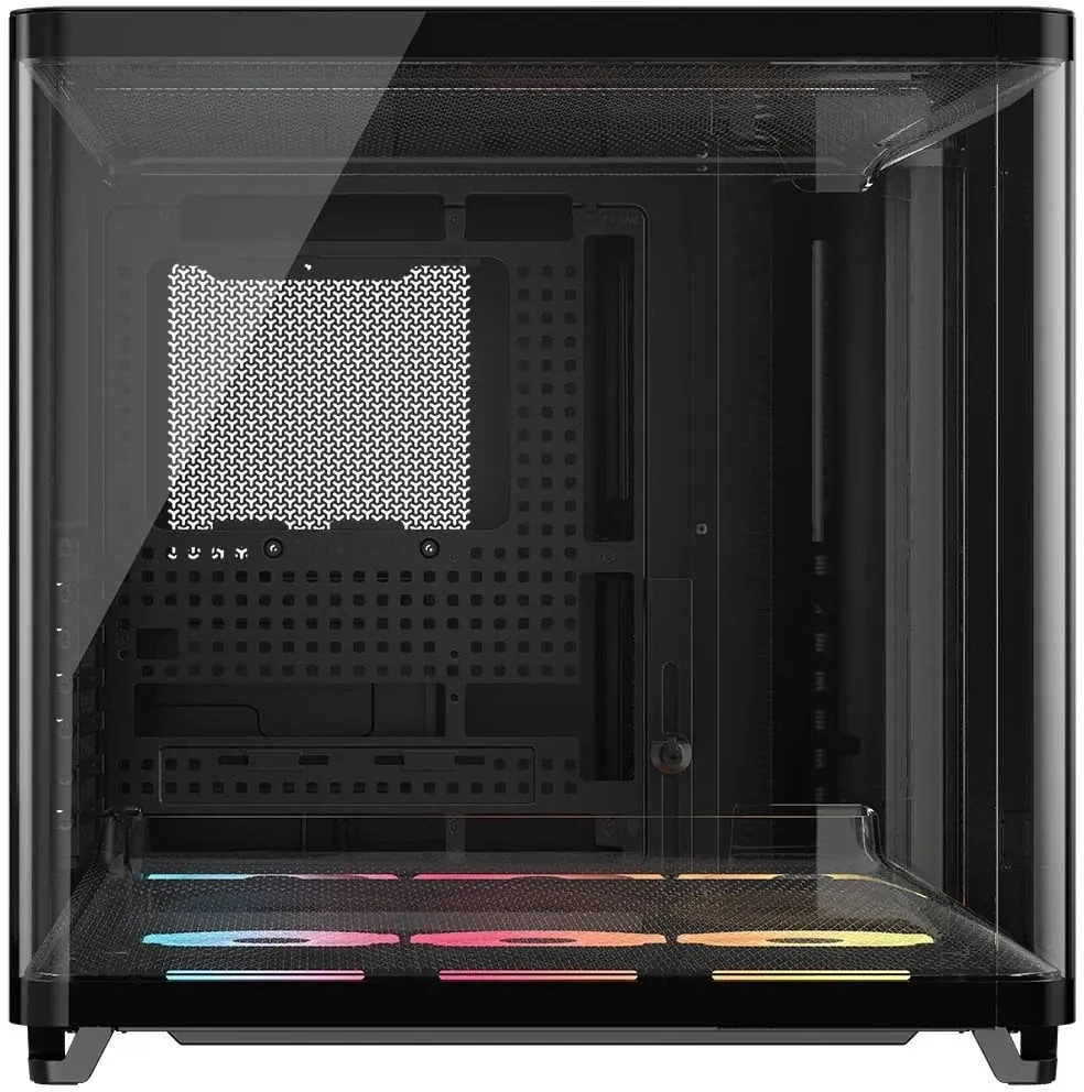 „Corsair AIR 5400 LX-R LINK“ kompiuterio korpusas, vidutinio dydžio bokštas, grūdintas stiklas, RGB ir juodas, komplekte yra 3 x 120 mm ventiliatoriai