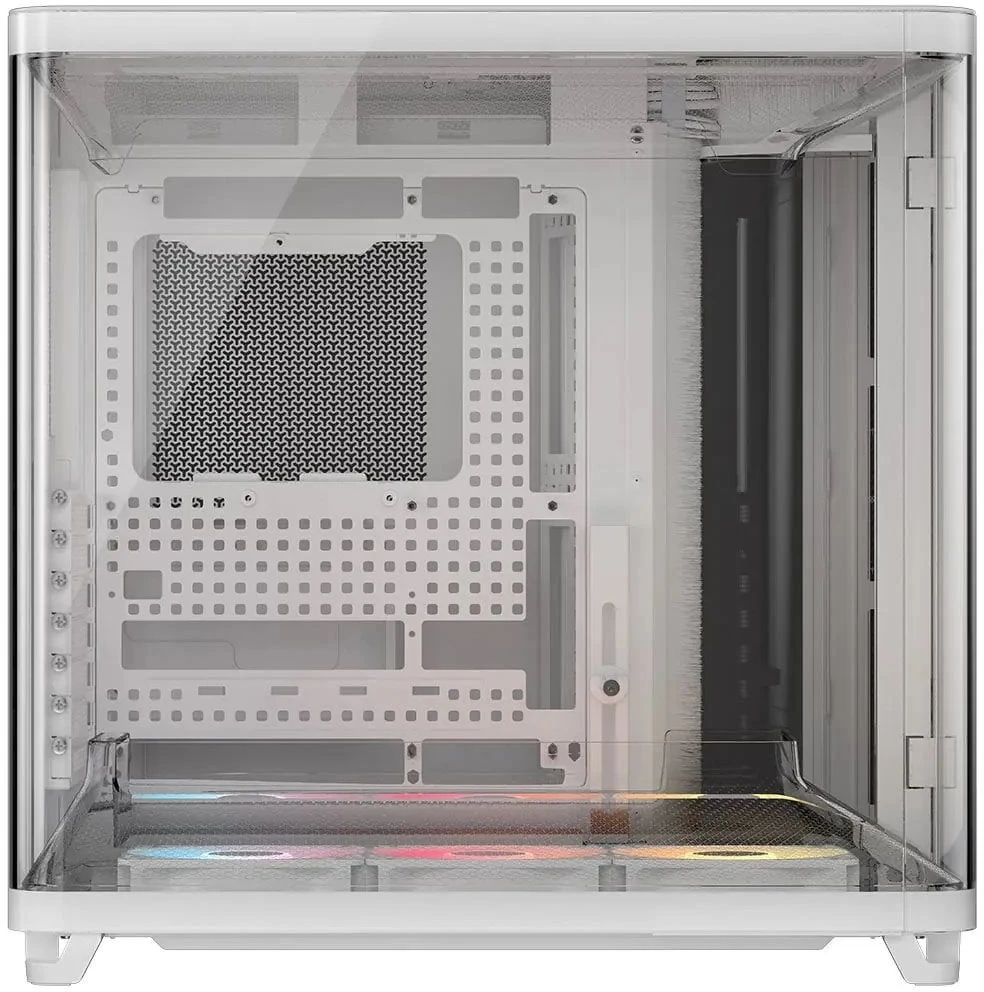 „Corsair AIR 5400 RS-R ARGB“ kompiuterio korpusas, MIDI bokštas, grūdintas stiklas, RGB ir baltos spalvos, komplekte 2 x 120 mm ventiliatoriai