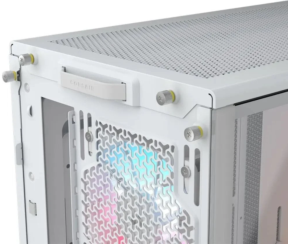 „Corsair FRAME 4000D LCD RS“ kompiuterio korpusas, „Midi-Tower“, ATX, ARGB, grūdintas stiklas – Baltas