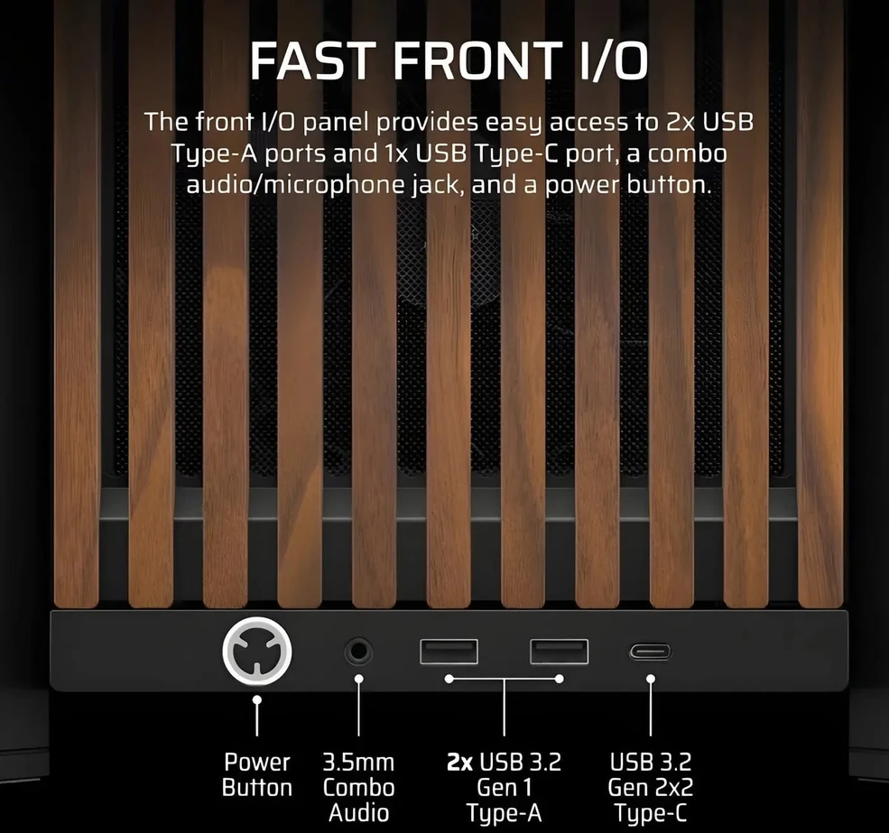 Corsair FRAME 4000D RS medinis kompiuterio korpusas, Midi-Tower, E-ATX - medinis, juodas
