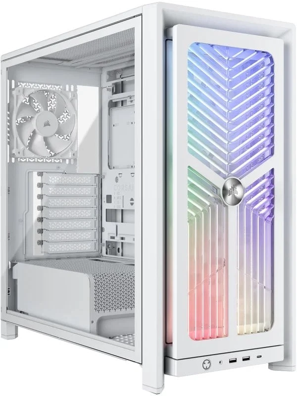 „Corsair FRAME 4000X RS“ kompiuterio korpusas, „Midi-Tower“, E-ATX - 4x RS120 ventiliatoriai, baltas