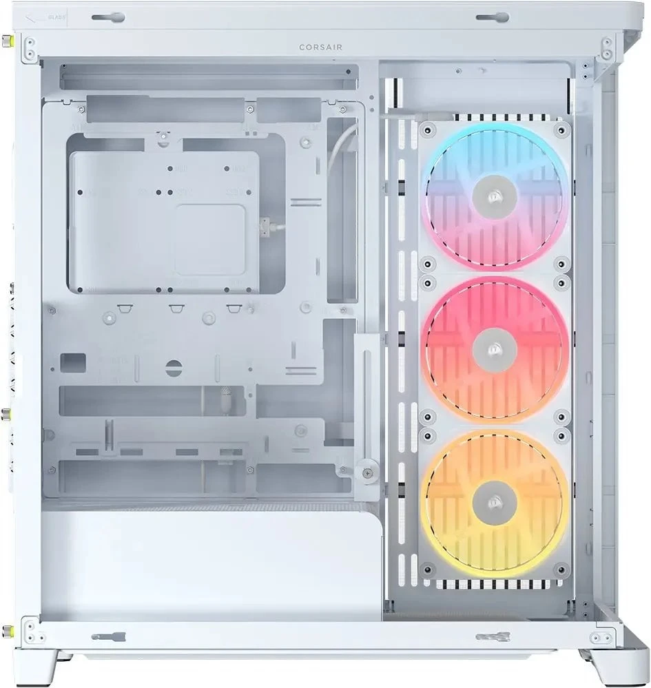 „Corsair FRAME 4500X LX-R RGB“ kompiuterio korpusas, vidutinio dydžio bokštas, E-ATX, grūdintas stiklas – Baltas