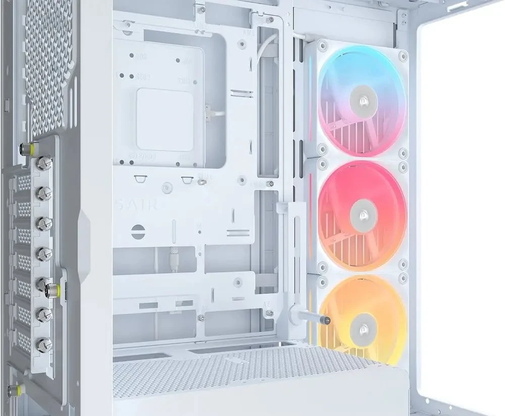 „Corsair FRAME 4500X LX-R RGB“ kompiuterio korpusas, vidutinio dydžio bokštas, E-ATX, grūdintas stiklas – Baltas