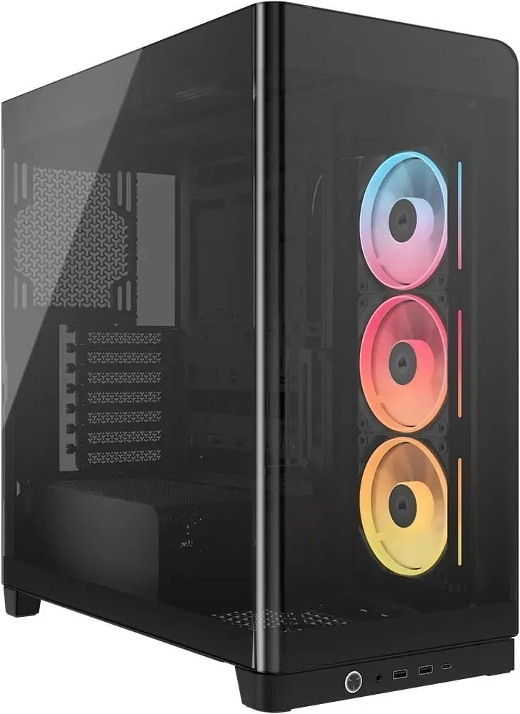 „Corsair FRAME 4500X LX-R RGB“ kompiuterio korpusas, „Mid-Tower“, E-ATX, grūdintas stiklas – Juodas