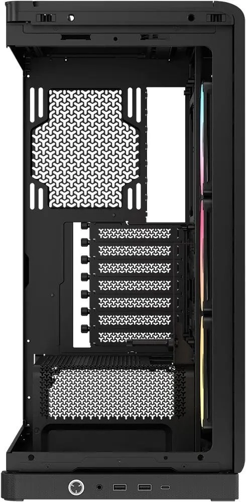 „Corsair FRAME 4500X LX-R RGB“ kompiuterio korpusas, „Mid-Tower“, E-ATX, grūdintas stiklas – Juodas