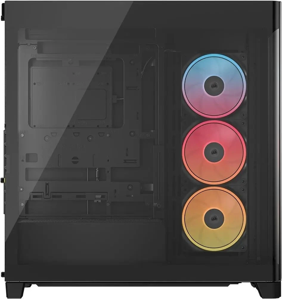 „Corsair FRAME 4500X LX-R RGB“ kompiuterio korpusas, „Mid-Tower“, E-ATX, grūdintas stiklas – Juodas