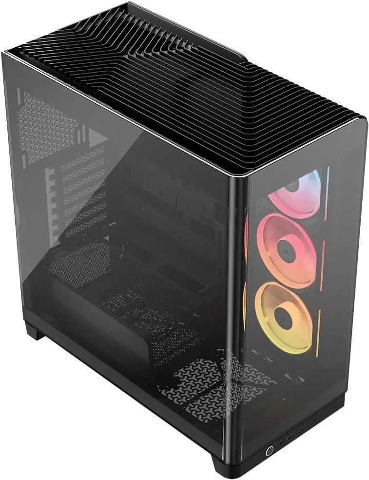 „Corsair FRAME 4500X LX-R RGB“ kompiuterio korpusas, „Mid-Tower“, E-ATX, grūdintas stiklas – Juodas