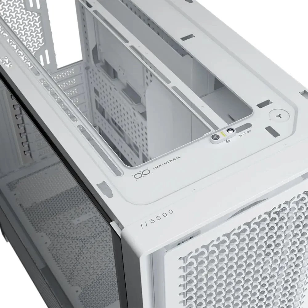 Corsair Frame 5000D PC-kompiuterio korpusas, Midi-Tower, E-ATX, Tempered Glass – baltos spalvos