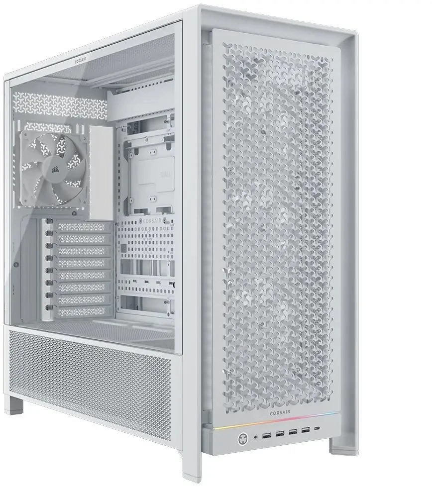 Corsair Frame 5000D PC-kompiuterio korpusas, Midi-Tower, E-ATX, Tempered Glass – baltos spalvos