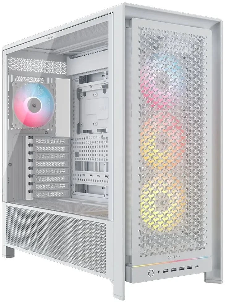 Corsair Frame 5000D RS ARGB PC-kompiuterio korpusas, Midi-Tower, E-ATX, Tempered Glass – baltos spalvos