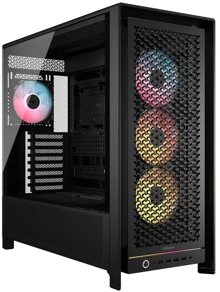 „Corsair Frame 5000D RS ARGB“ korpusas, vidutinio dydžio bokštas, E-ATX, RGB, grūdintas stiklas – Juodas