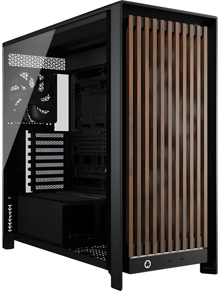 Corsair FRAME 5000D WOOD RS Midi Tower Juodas, Walnut