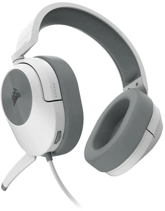 Corsair HS55  Stereo Ausinės Žaidimams mikrofonu, Baltos, su laidu, Noice canceling