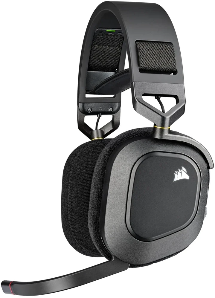 Belaidės Premium Žaidimų Ausinės Corsair HS80 RGB, Spatial Audio, Anglies spalvos