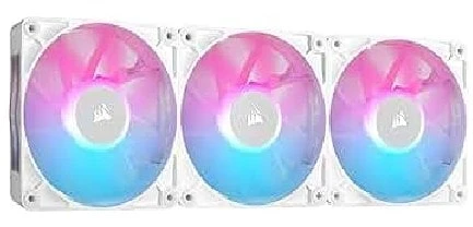 „Corsair iCUE LINK RX120 RGB“ serijos PWM ventiliatoriai, 3 vnt. pakuotėje – 120 mm, baltas