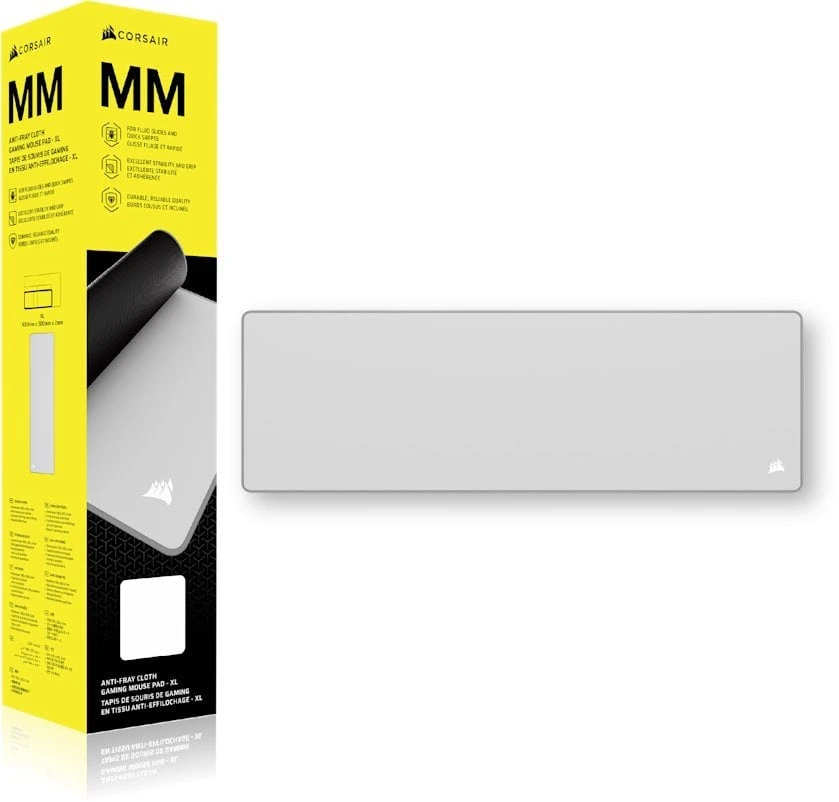 CORSAIR MM Pelės kilimėlis žaidimams, Stoffoberfläche, Anti-Fray-Kanten – grau, XL