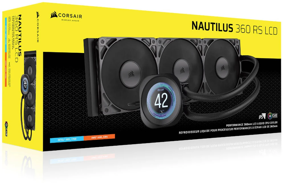 Corsair Nautilus RS 360 LCD ARGB Complete Vanduo Cooling – 360 mm, juodas