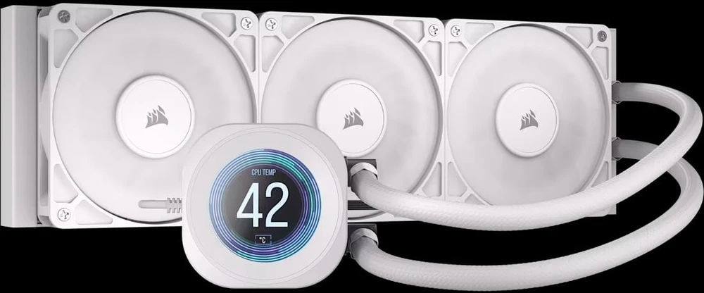 Corsair Nautilus RS 360 LCD ARGB „viskas viename“ „Vanduo Cooling“ – 360 mm, baltas