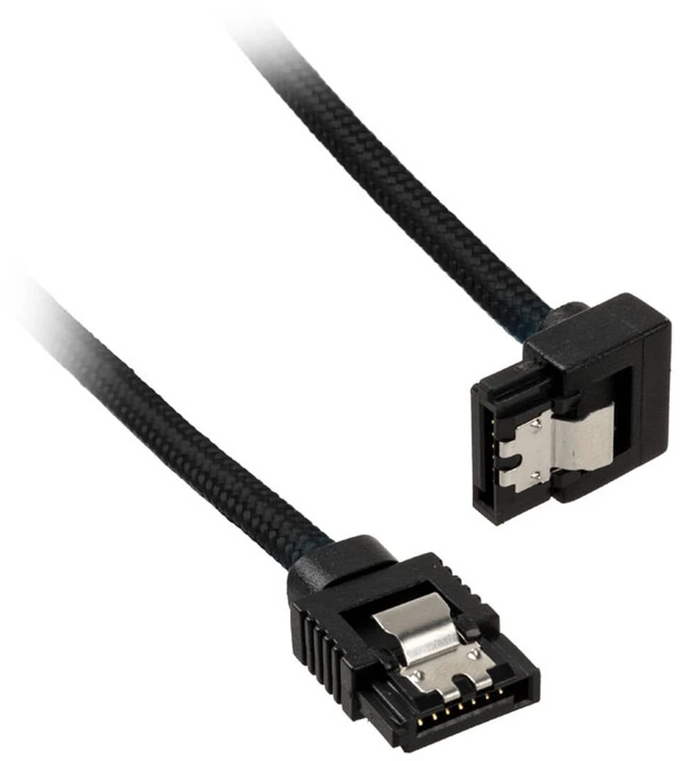 „Corsair Premium SATA“ kampinis kabelis, juodas 30 cm, 2 vnt. pakuotėje
