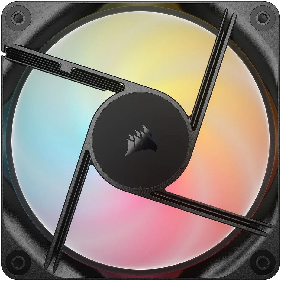 „Corsair RS“ serijos RS120-R ARGB PWM ventiliatorius, 3 vnt. pakuotėje, 120 mm, juodas