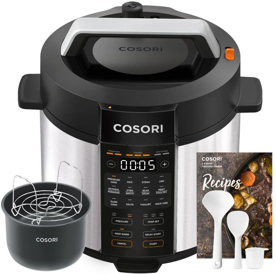 Cosori CMC-CO601-SEU Pressure Cooker juodai-sidabrinis