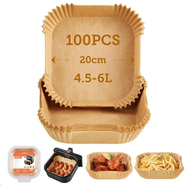 Cosori Popierinės formos karšto oro gruzdintuvėms 100 vnt (20cm - 4,5-6L)