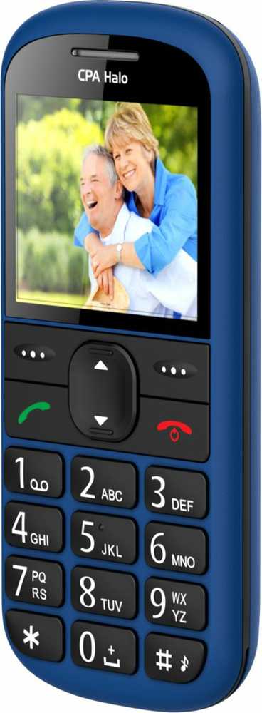 CPA Halo 21 Senior mėlynas telefonas su įkrovimo stovu