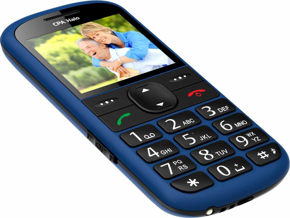 CPA Halo 21 Senior mėlynas telefonas su įkrovimo stovu