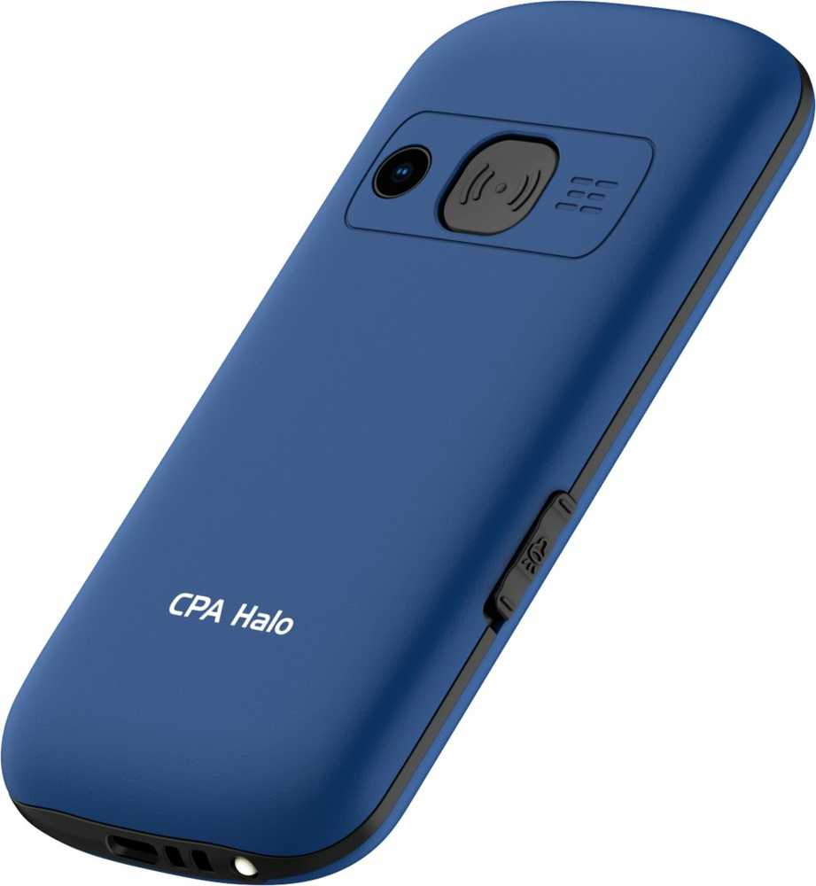 CPA Halo 21 Senior mėlynas telefonas su įkrovimo stovu
