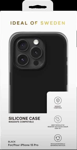 CPA silikoninis apsauginis dėklas su „Magsafe“ technologija „iDeal Of Sweden“, skirtas „iPhone 15 Pro“ (juodas)