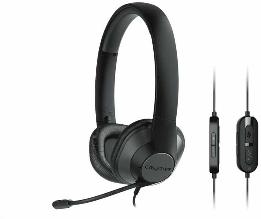 Creative ausinės laidinės su mikrofonu HS-720 V2 juodos spalvos USB