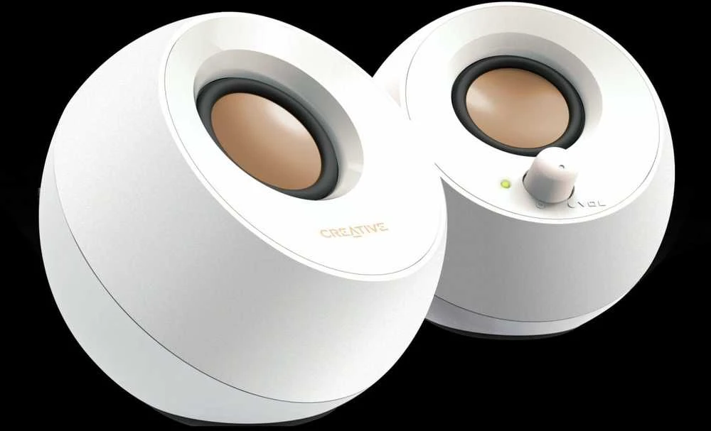 Kompiuterio kolonėlės Garsiakalbių rinkinys kompiuteris Creative Pebble 2.0 51MF1680AA001 (2.0, baltos spalvos)